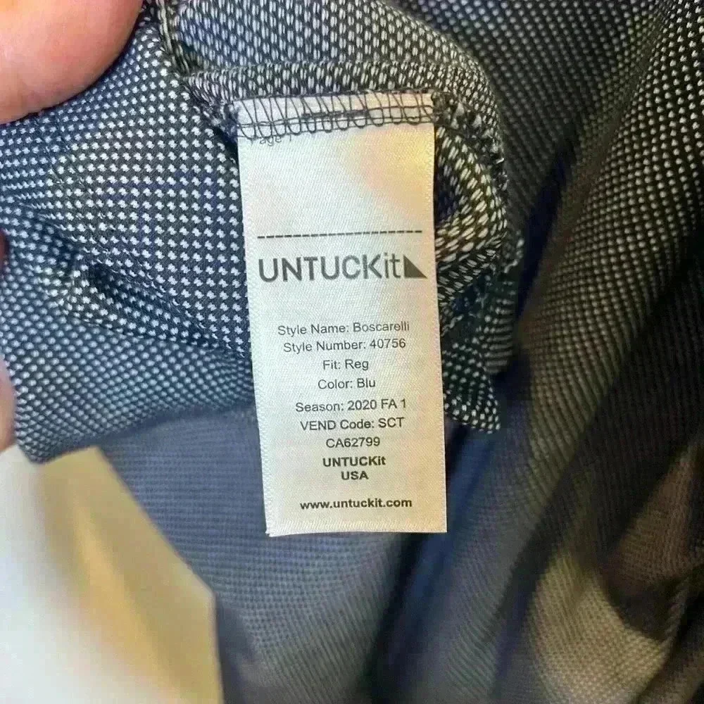 UNTUCKit Polo Shirt Mens XL Large blue Boscarelli Long Sleeve Stretch